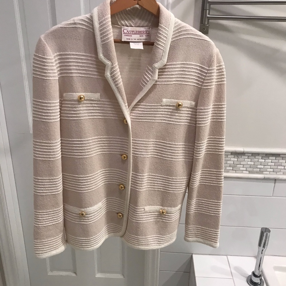Vintage Castleberry Knit Blazer Sz 12